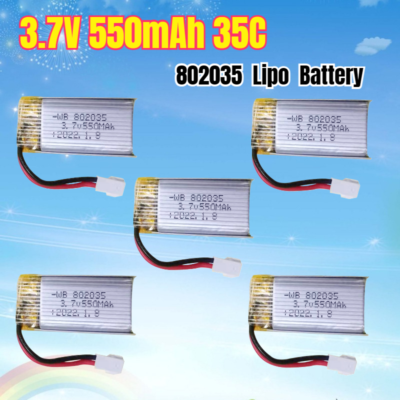 Drone Battery Li-Ion - Batterie Lipo 3.7V 550mAh 35C 802035