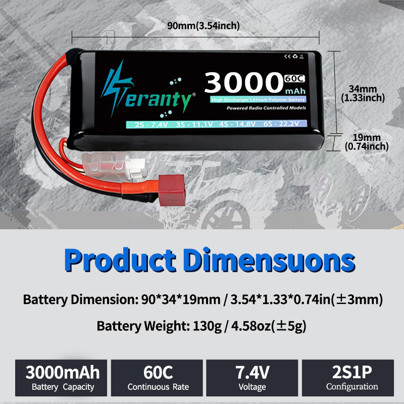 Batterie Lipo TERANTY 2S 3000m - Drone Battery Connector avis et prix
