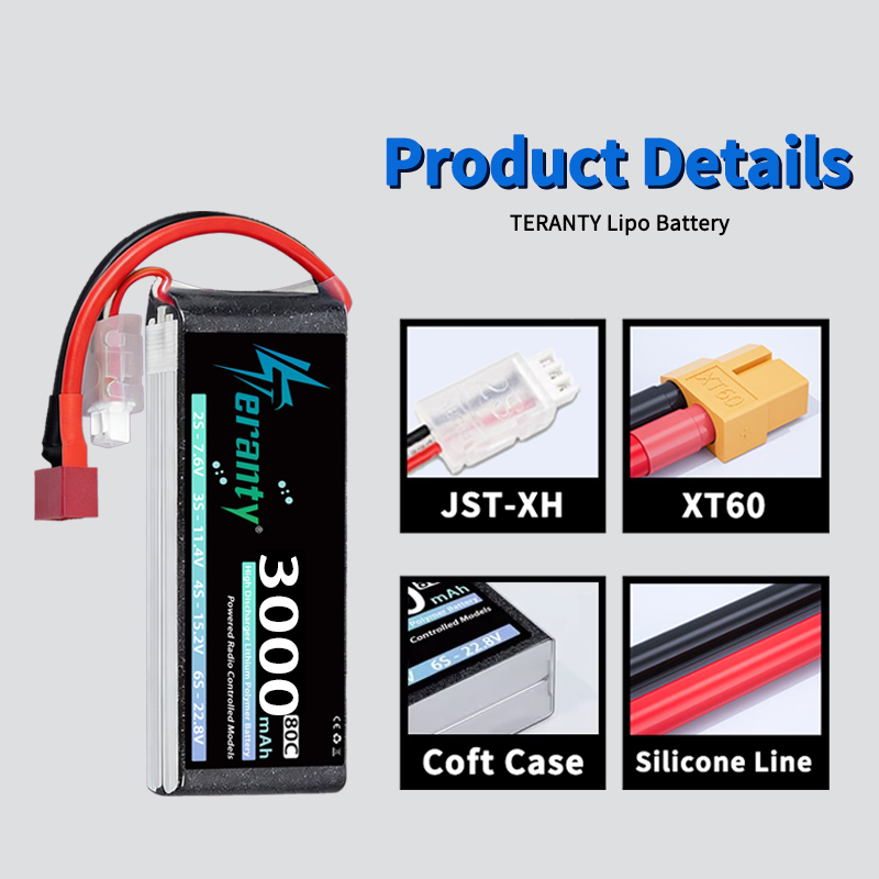 Batterie Lipo TERANTY 2S 3000m - Drone Battery Connector avis et prix