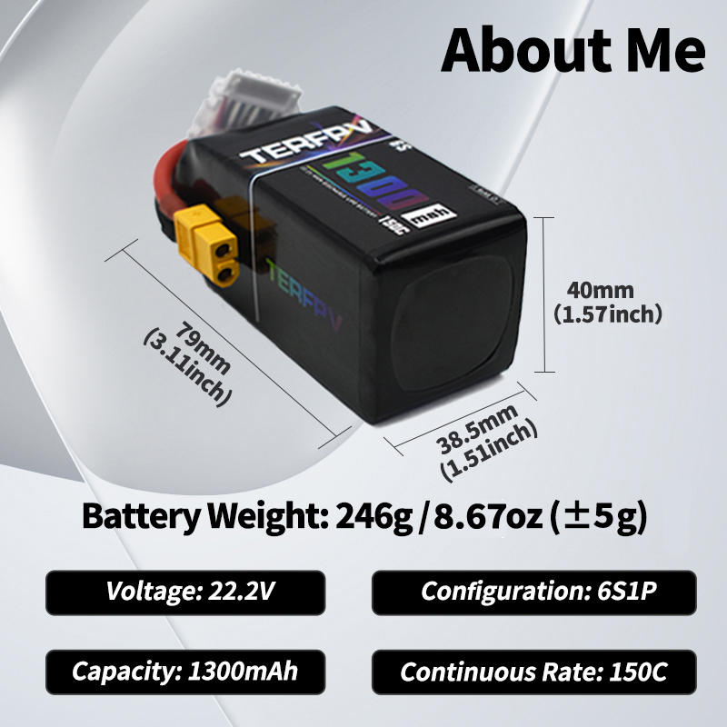 Batterie Lipo TERFPV 6S 22.2V  - Drone Battery Plate avis et prix