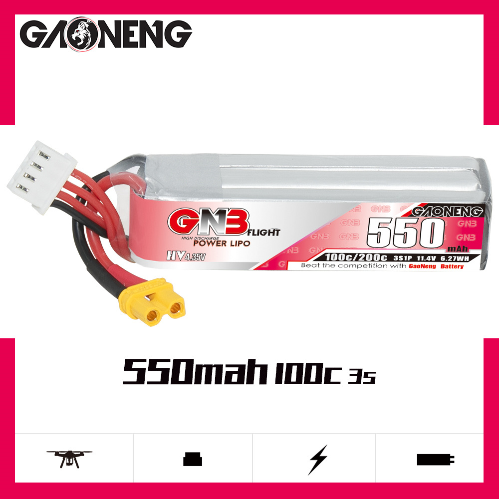 GNB HV 11.4V 550mAh 100C/200C  - Drone Battery Plate avis et prix